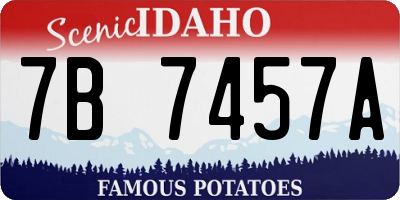 ID license plate 7B7457A