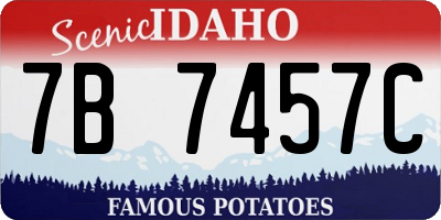ID license plate 7B7457C