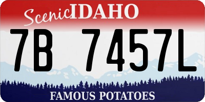 ID license plate 7B7457L