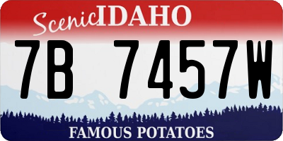 ID license plate 7B7457W