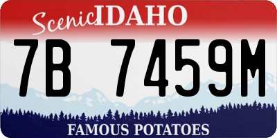 ID license plate 7B7459M