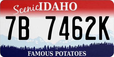 ID license plate 7B7462K