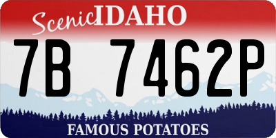 ID license plate 7B7462P