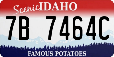 ID license plate 7B7464C