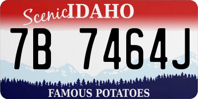 ID license plate 7B7464J