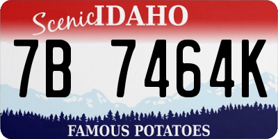 ID license plate 7B7464K
