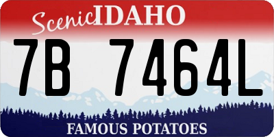 ID license plate 7B7464L