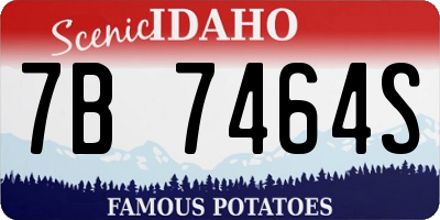 ID license plate 7B7464S