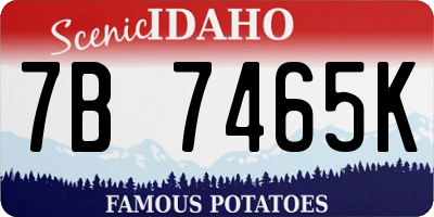 ID license plate 7B7465K