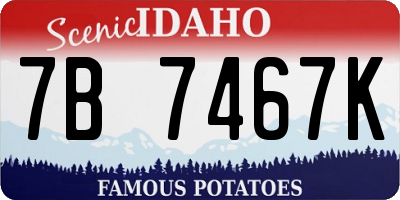 ID license plate 7B7467K