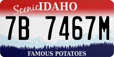 ID license plate 7B7467M