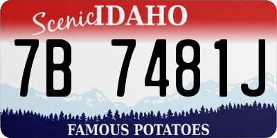 ID license plate 7B7481J