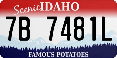 ID license plate 7B7481L