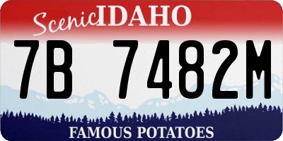ID license plate 7B7482M