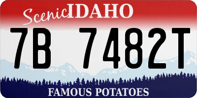 ID license plate 7B7482T