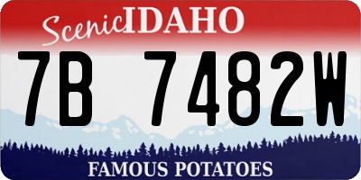 ID license plate 7B7482W