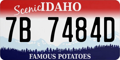 ID license plate 7B7484D
