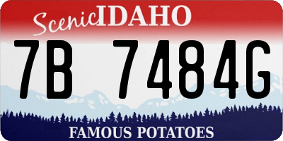 ID license plate 7B7484G