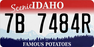 ID license plate 7B7484R