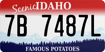 ID license plate 7B7487L