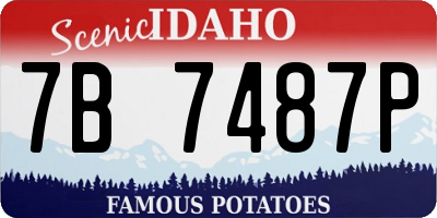 ID license plate 7B7487P