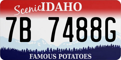 ID license plate 7B7488G