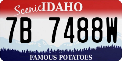 ID license plate 7B7488W