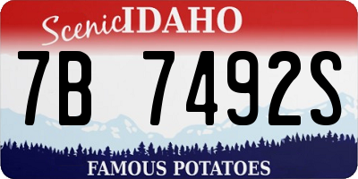 ID license plate 7B7492S