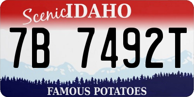 ID license plate 7B7492T