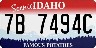 ID license plate 7B7494C