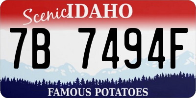 ID license plate 7B7494F