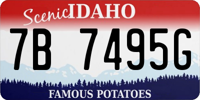 ID license plate 7B7495G