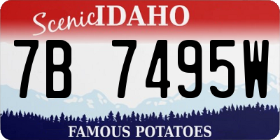 ID license plate 7B7495W