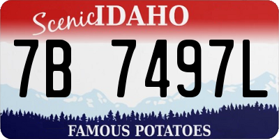 ID license plate 7B7497L