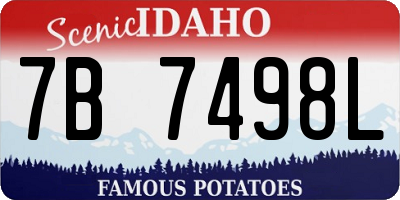 ID license plate 7B7498L