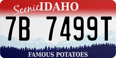 ID license plate 7B7499T