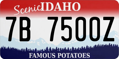ID license plate 7B7500Z