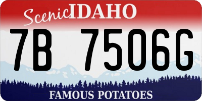 ID license plate 7B7506G