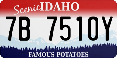 ID license plate 7B7510Y