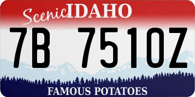 ID license plate 7B7510Z