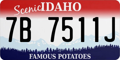 ID license plate 7B7511J