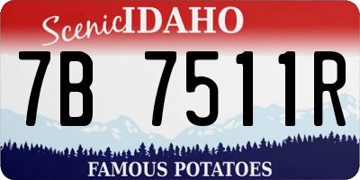 ID license plate 7B7511R