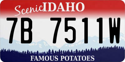 ID license plate 7B7511W