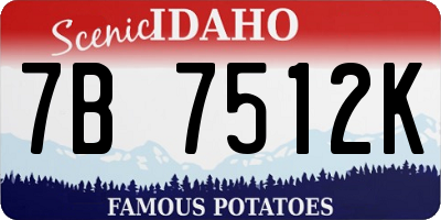 ID license plate 7B7512K