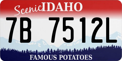 ID license plate 7B7512L