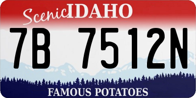 ID license plate 7B7512N