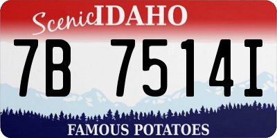 ID license plate 7B7514I
