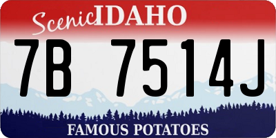ID license plate 7B7514J