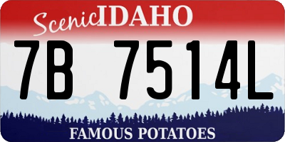 ID license plate 7B7514L