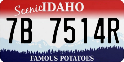 ID license plate 7B7514R